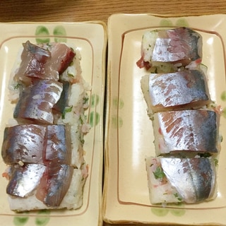 鯵の押し寿司2種